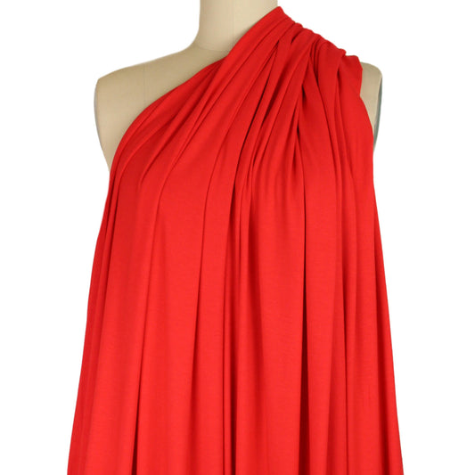 red hot Oeko-Tex bamboo/spandex 4-way jersey