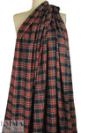 yarn-dye bamboo Oeko-Tex cert. plaid flannel - red/black .75 yds