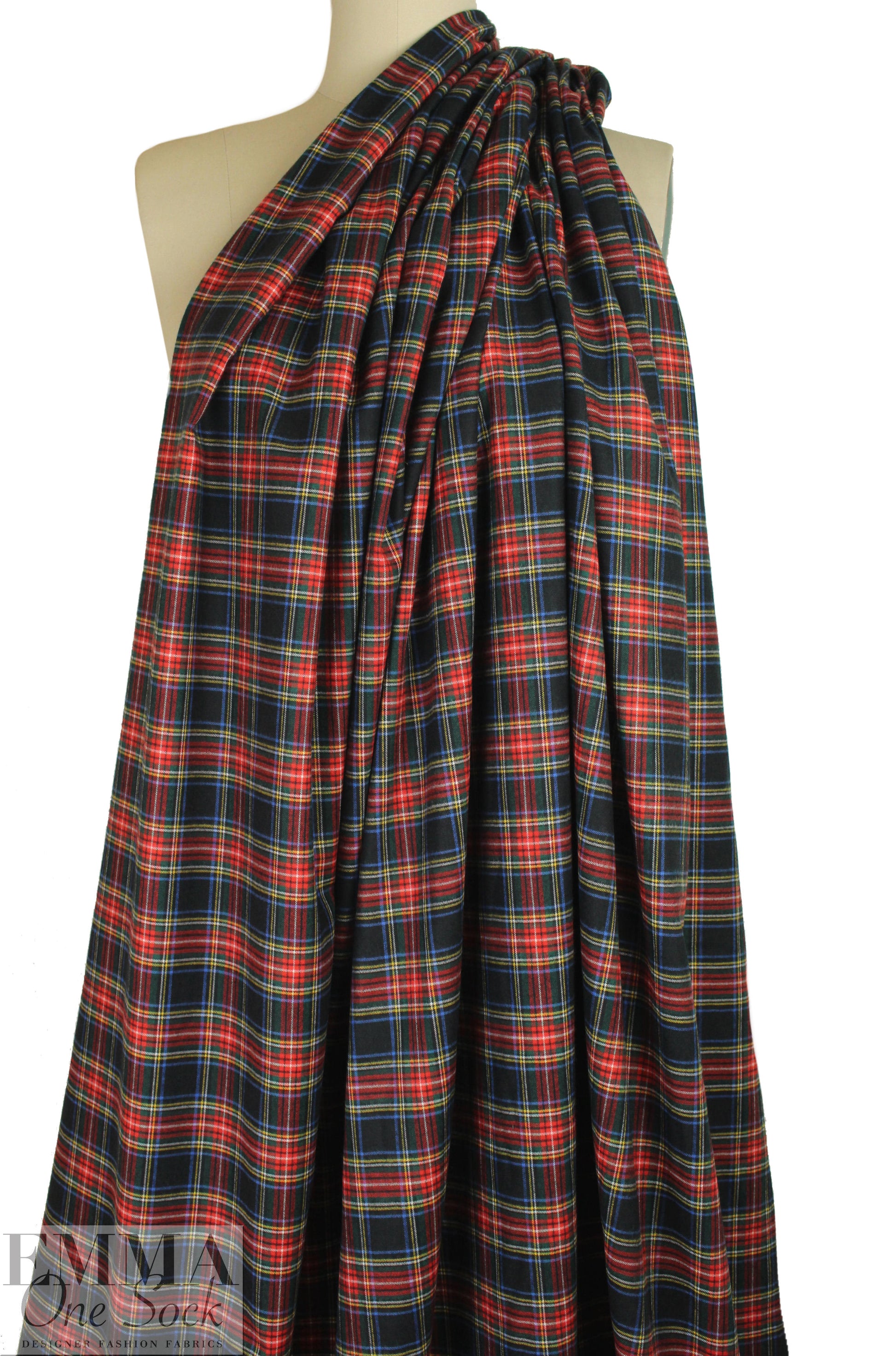 yarn-dye bamboo Oeko-Tex cert. plaid flannel - red/black 2 yd