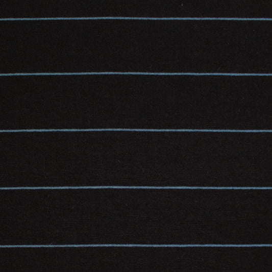 yarn-dyed viscose/spandex jersey - black/bluestone