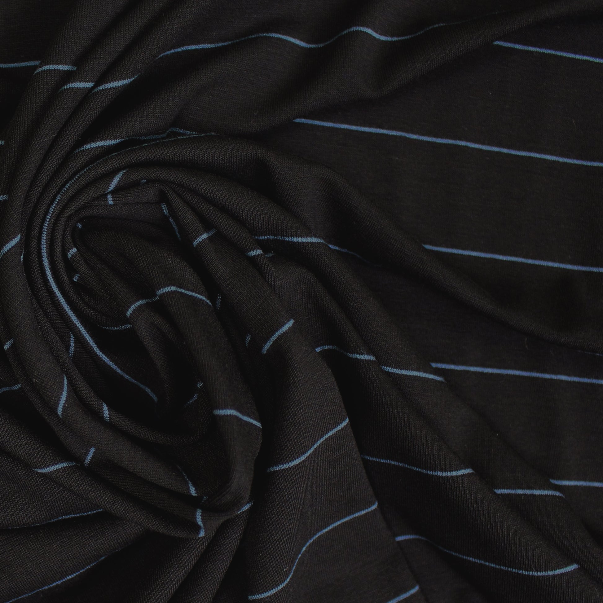 yarn-dyed viscose/spandex jersey - black/bluestone