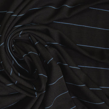 yarn-dyed viscose/spandex jersey - black/bluestone