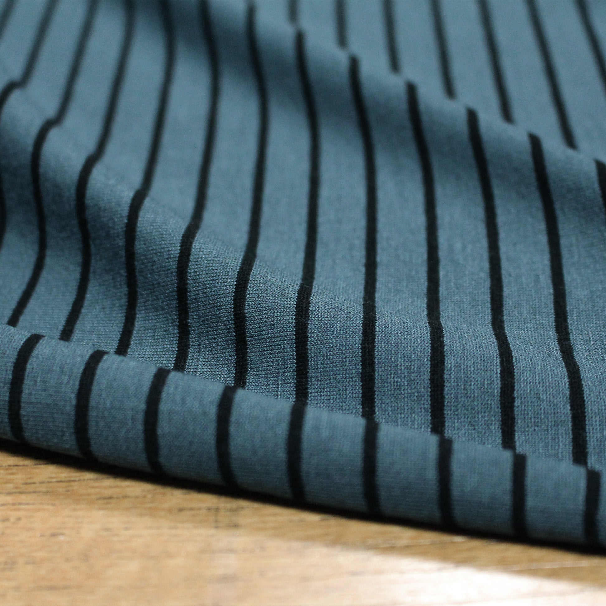 yarn-dyed rayon/spandex jersey - bluestone / black