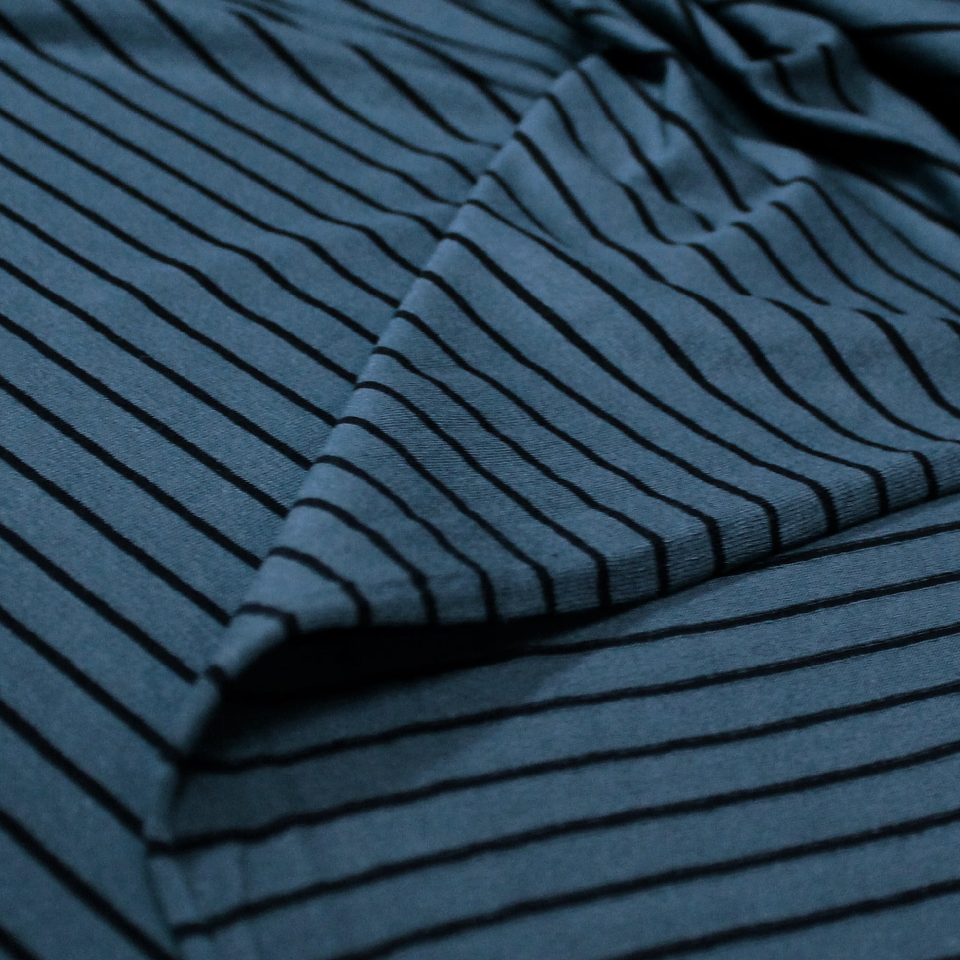 yarn-dyed rayon/spandex jersey - bluestone / black