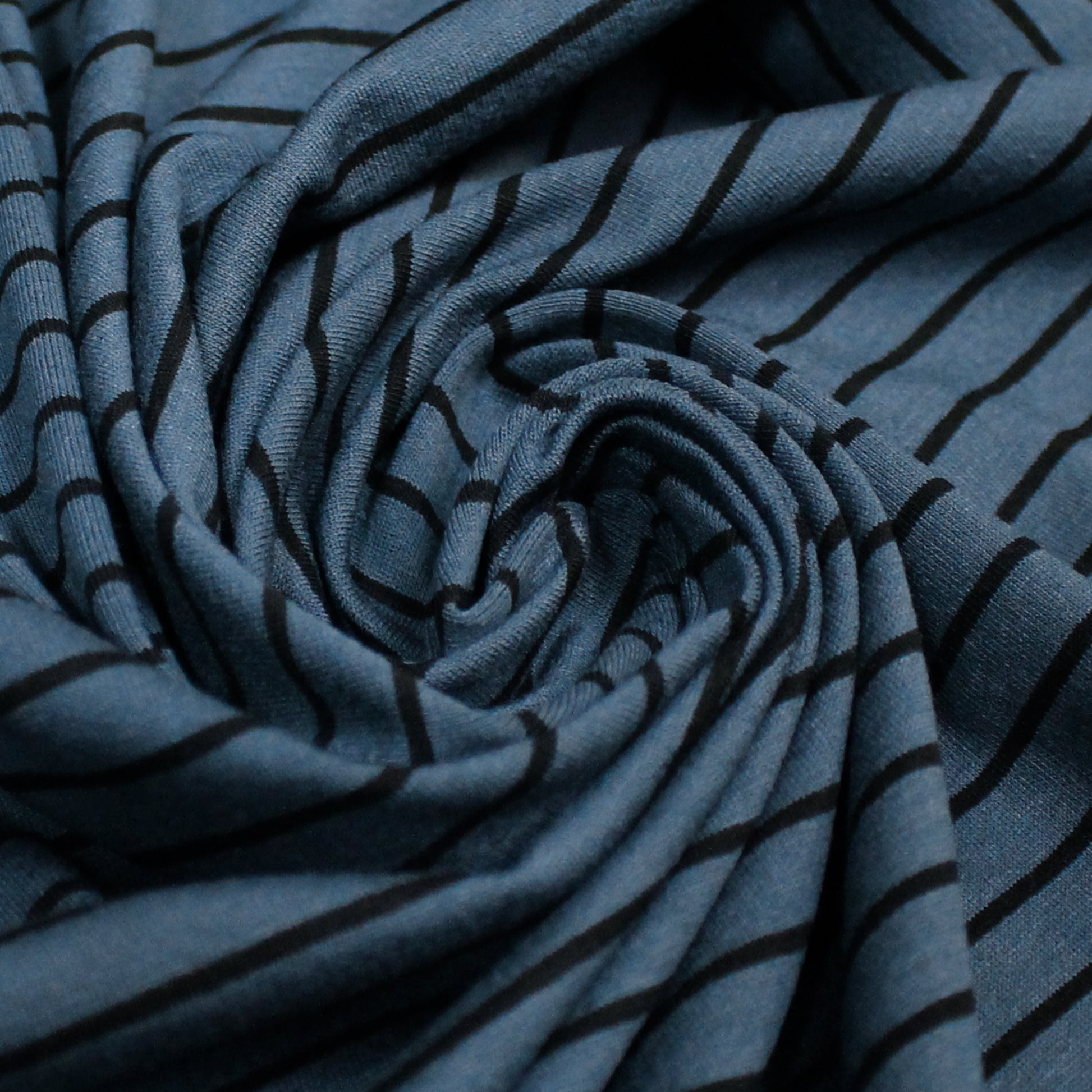 yarn-dyed rayon/spandex jersey - bluestone / black