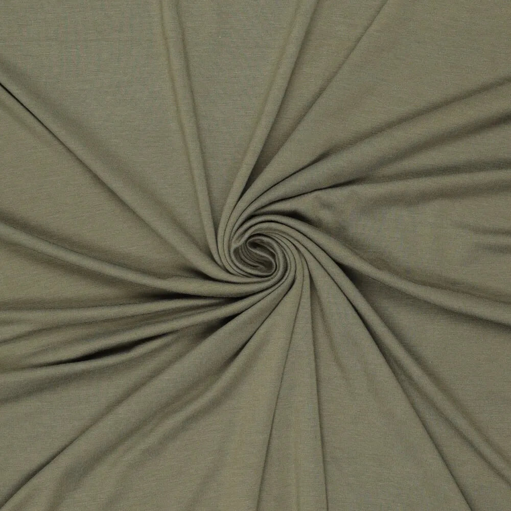 'prima lana' drapey viscose wool blend knit, Oeko-Tex cert. - loden green