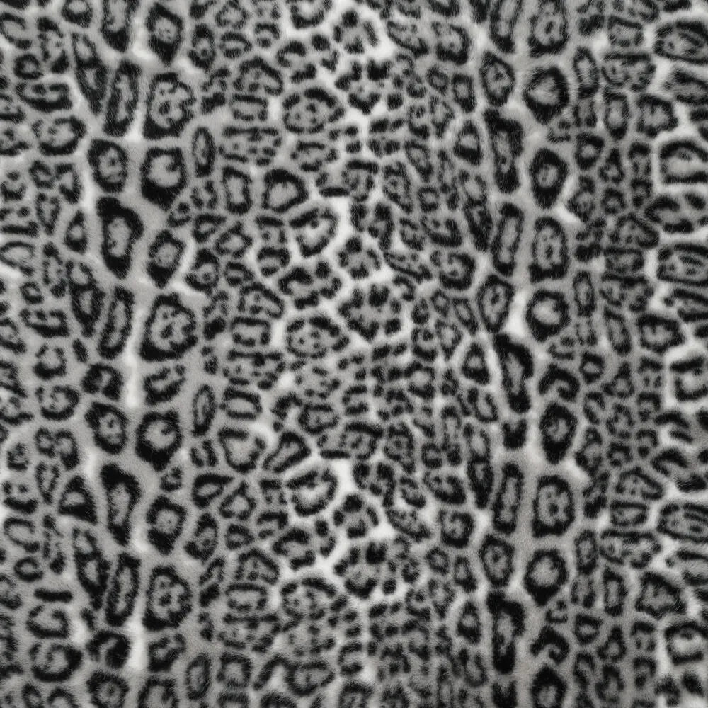 dutch leopard faux fur, Oeko-Tex cert. - gray