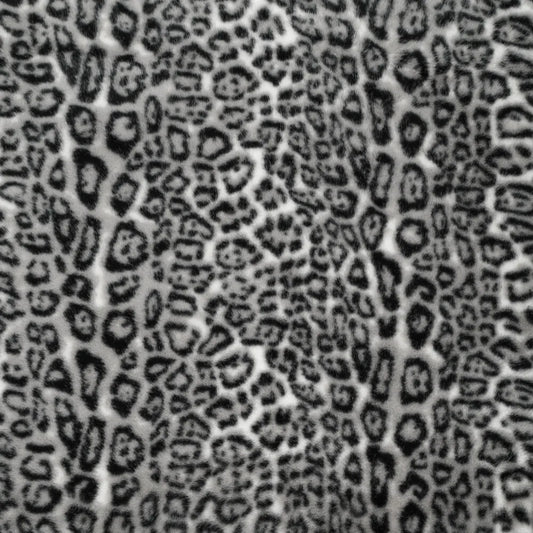 dutch leopard faux fur, Oeko-Tex cert. - gray