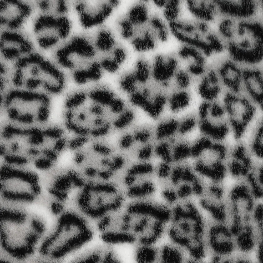 dutch leopard faux fur, Oeko-Tex cert. - gray