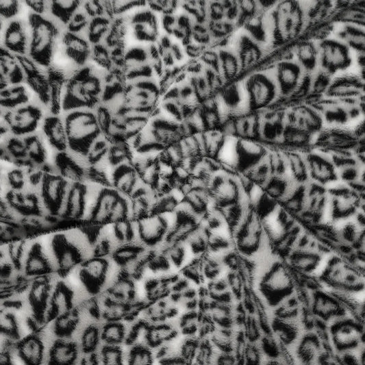 dutch leopard faux fur, Oeko-Tex cert. - gray