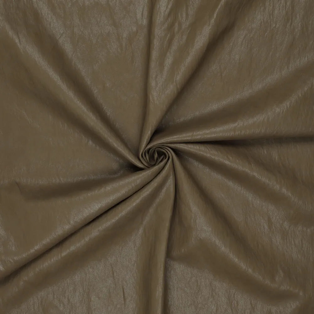 'super washed' viscose blend backed faux leather - olive green