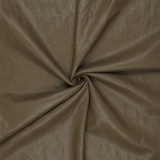 'super washed' viscose blend backed faux leather - olive green