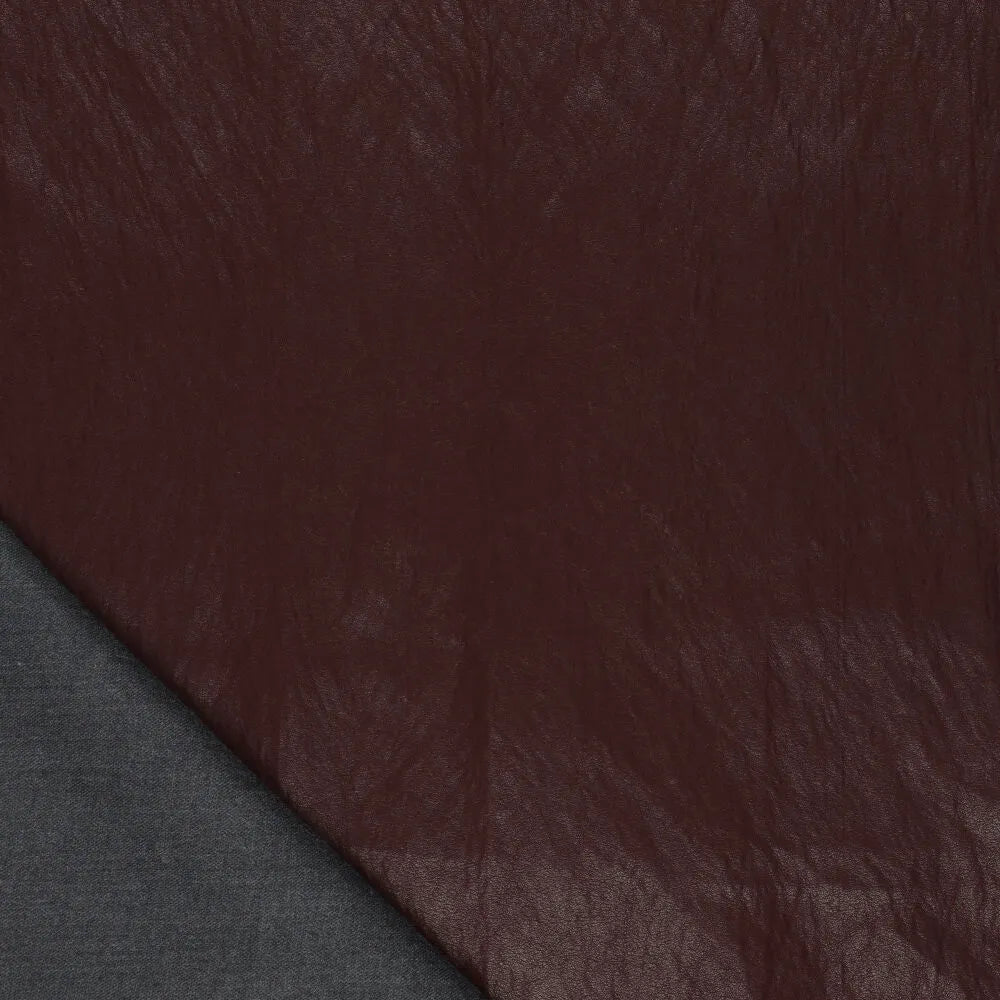 'super washed' viscose blend backed faux leather - sable
