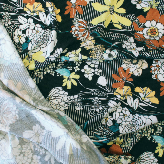 Italian 'illustration' light & drapey viscose sweater knit