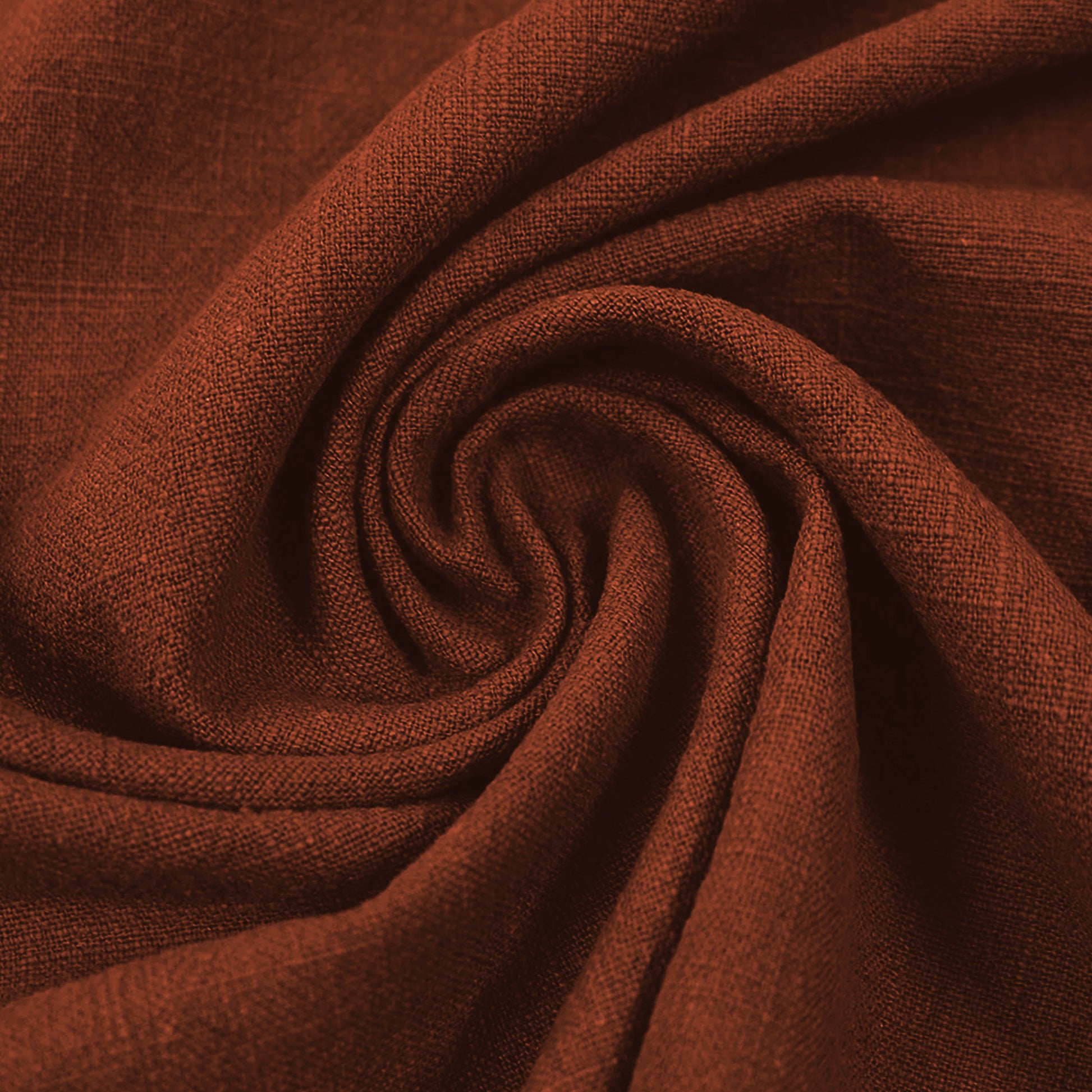 stonewashed ramie mid-weight textured woven - burnt sienna