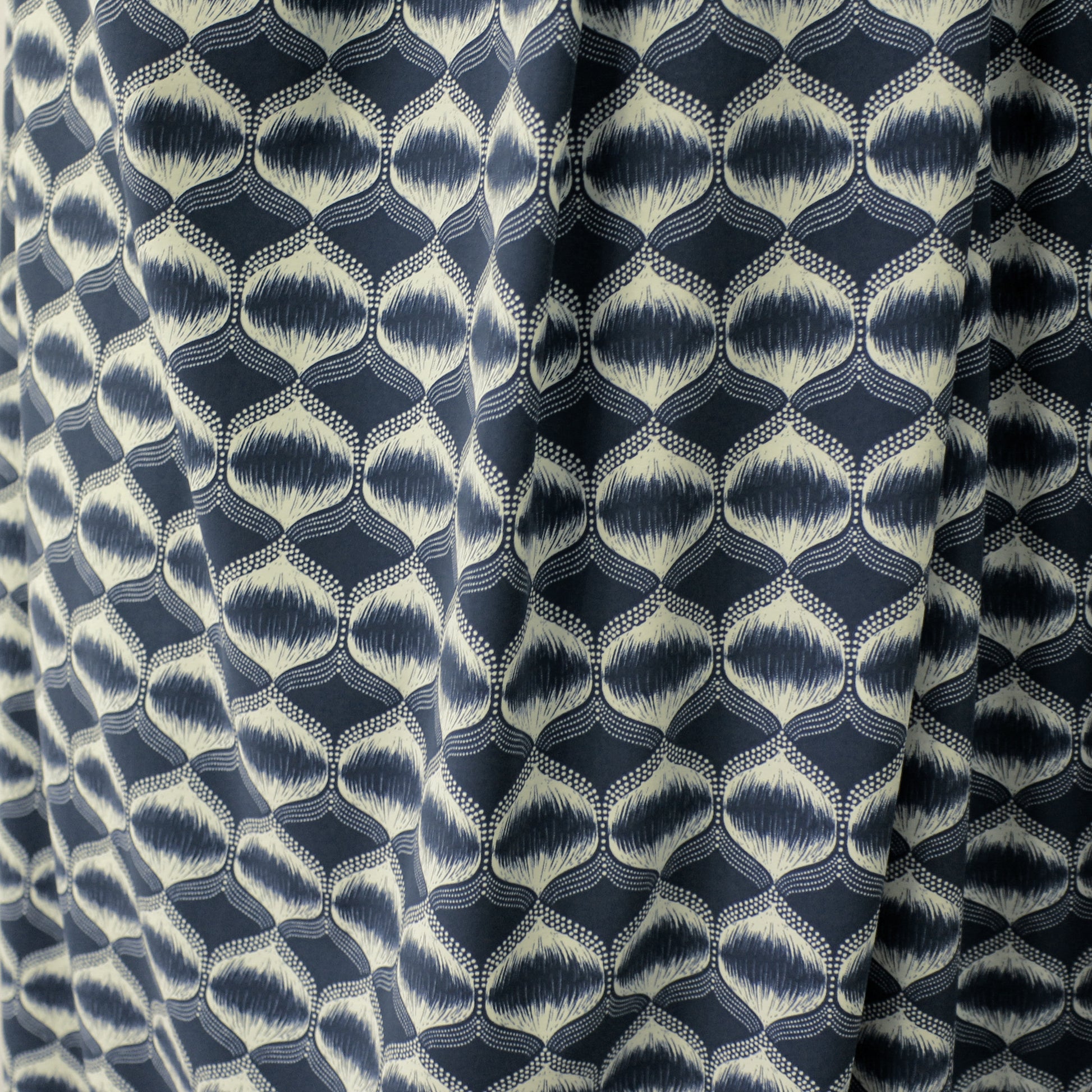 'art deco lantern' drapey stretch jersey