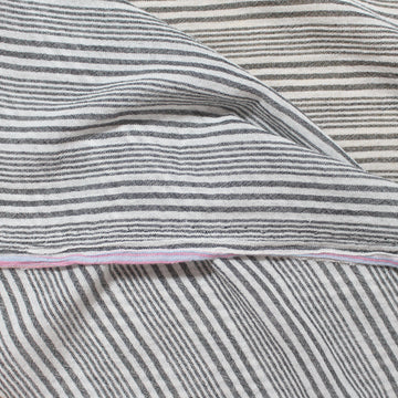 Italian yarn-dyed black/white stripe cotton gauze