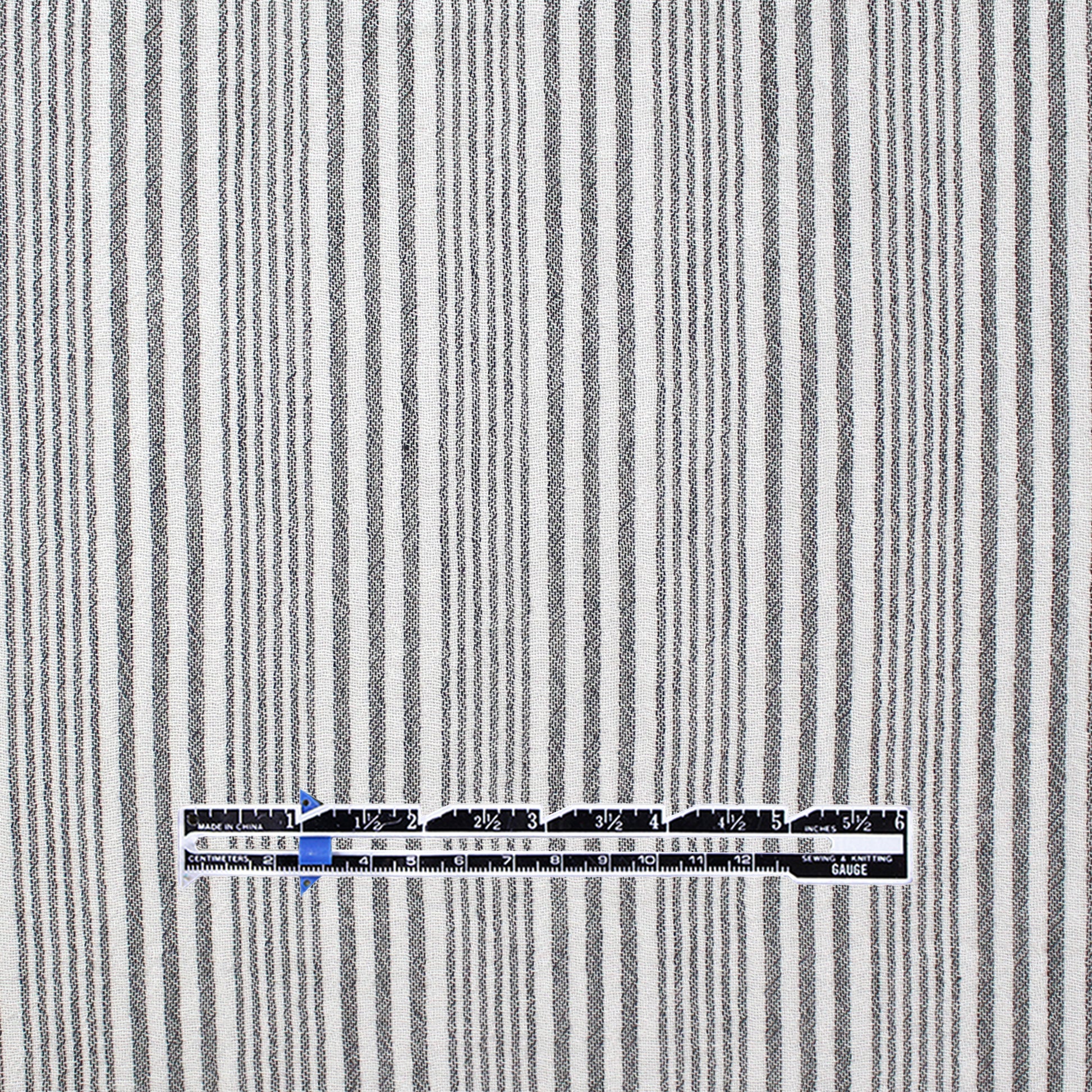 Italian yarn-dyed black/white stripe cotton gauze