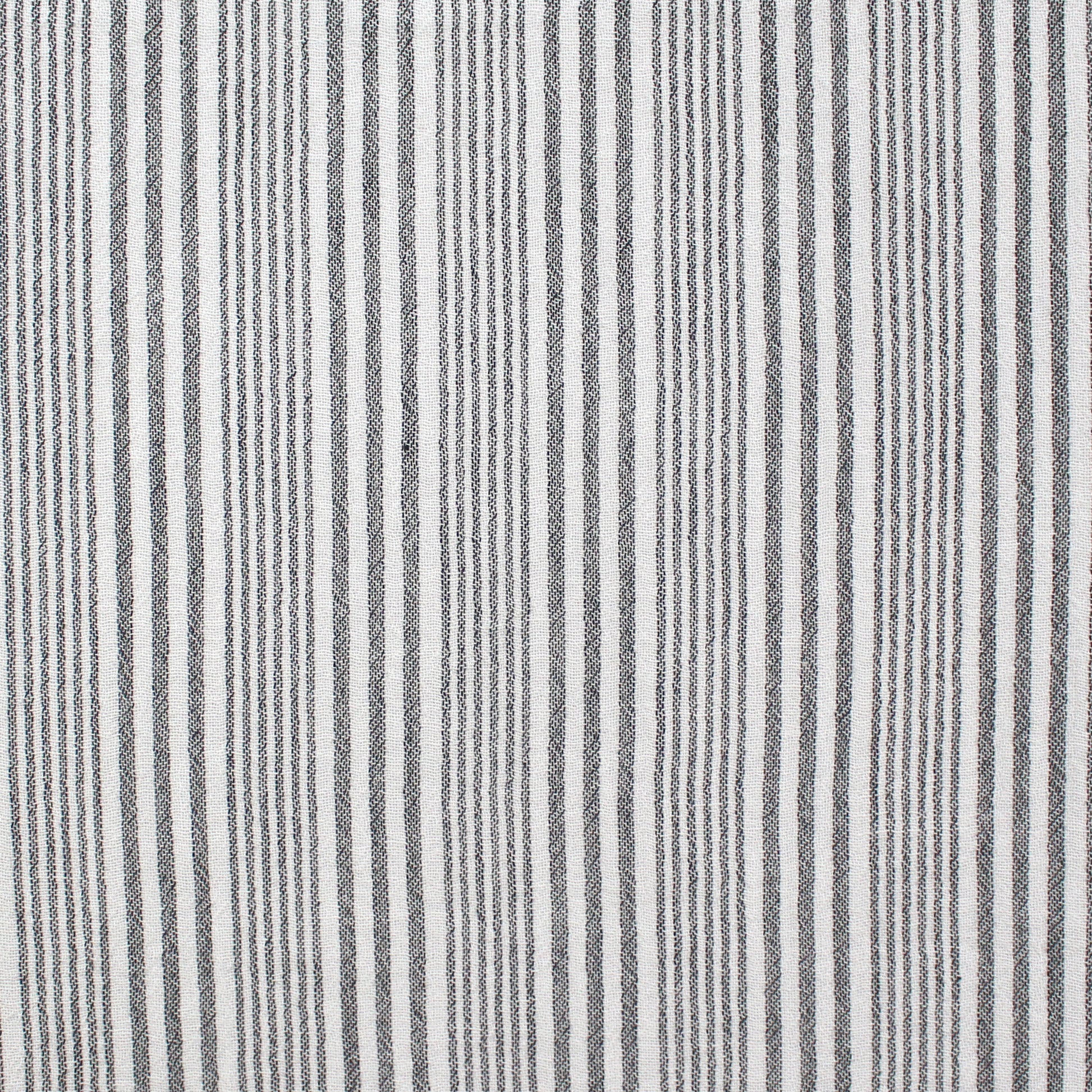 Italian yarn-dyed black/white stripe cotton gauze