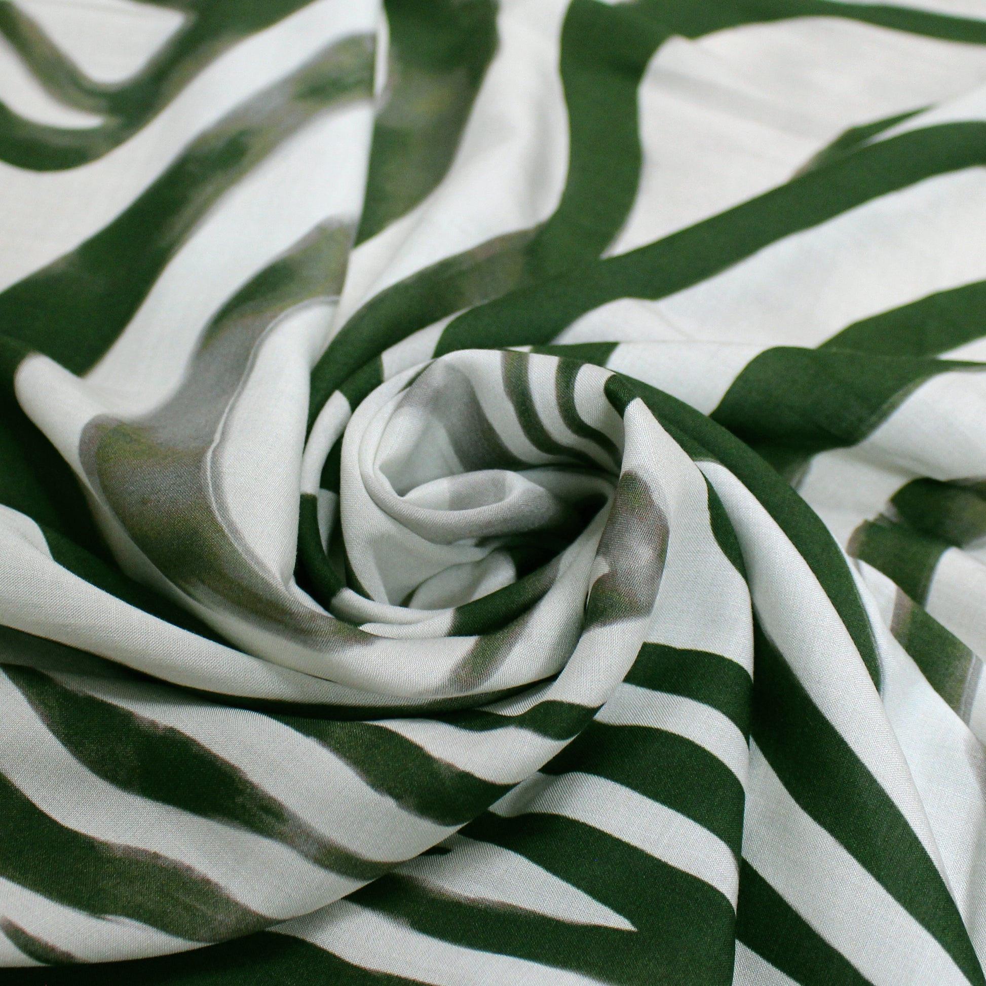 'green zebra' printed viscose challis
