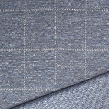 Italian 'windowpane' wool/silk/viscose knit - delft blue