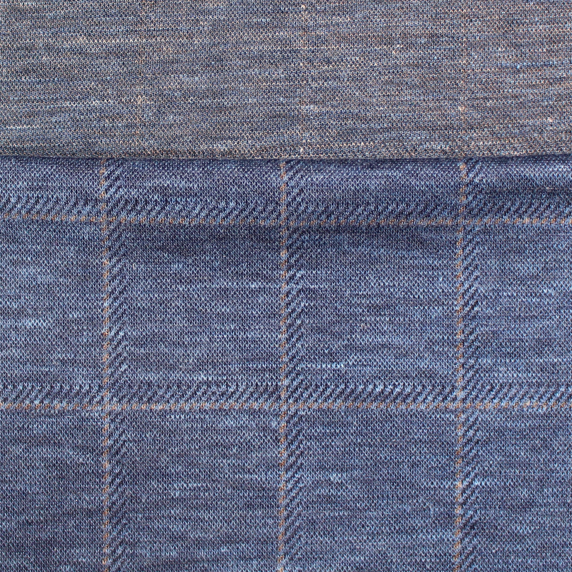 Italian 'windowpane' wool/silk/viscose knit - nautical blue