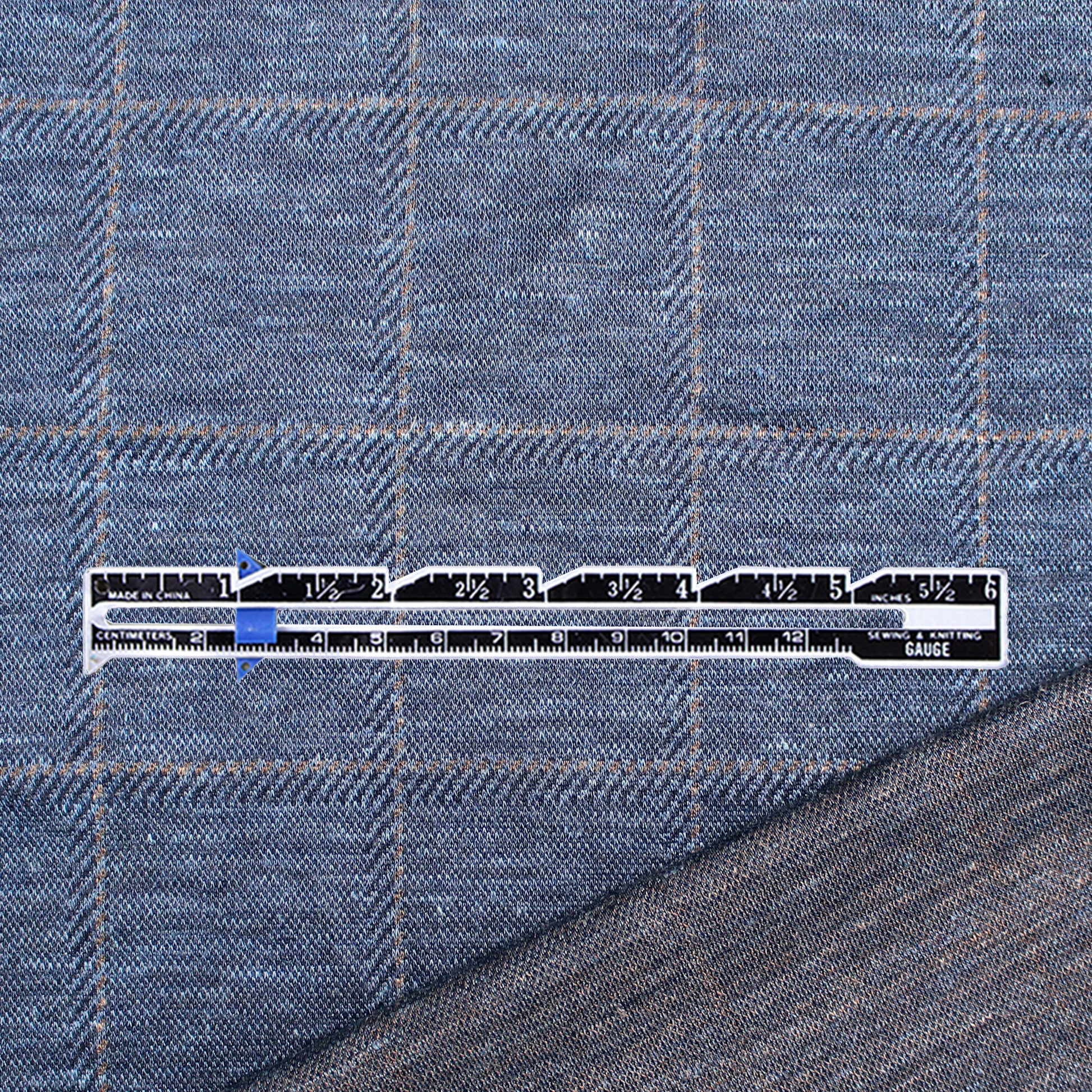 Italian 'windowpane' wool/silk/viscose knit - nautical blue