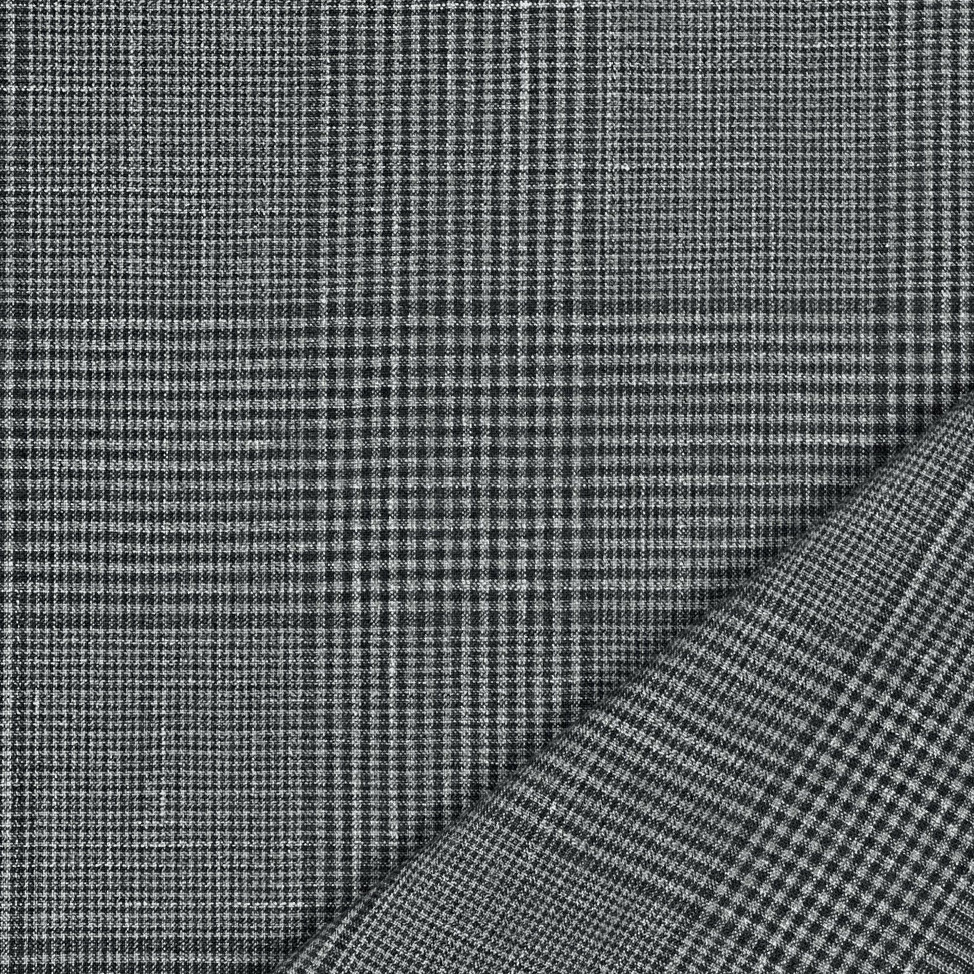 Italian plaid wool/cotton tropical suiting - charcoal
