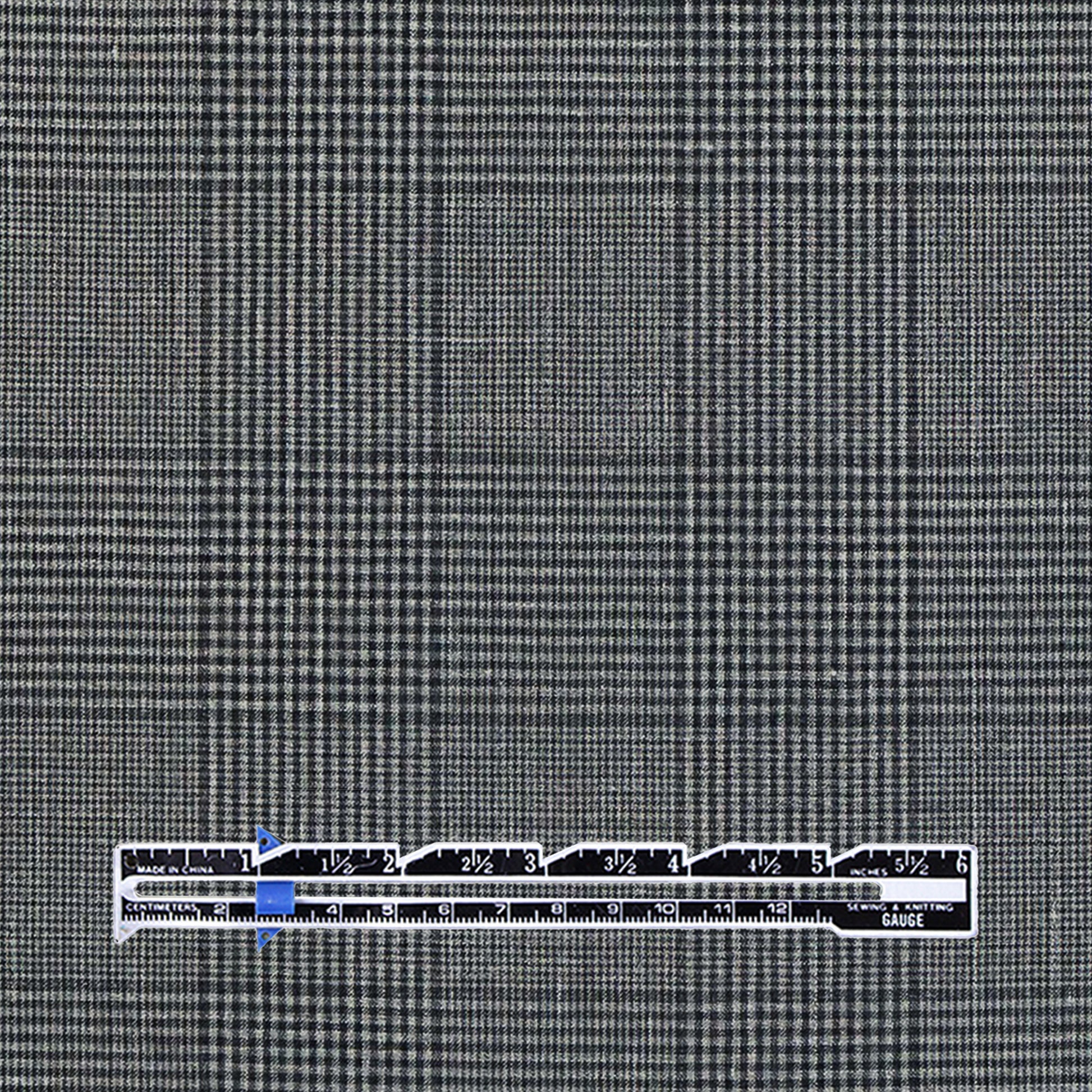 Italian plaid wool/cotton tropical suiting - charcoal