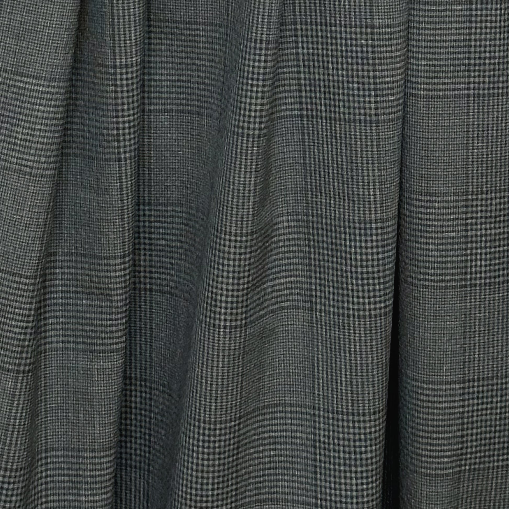 Italian plaid wool/cotton tropical suiting - charcoal