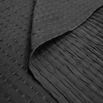 deadstock black shirred novelty woven