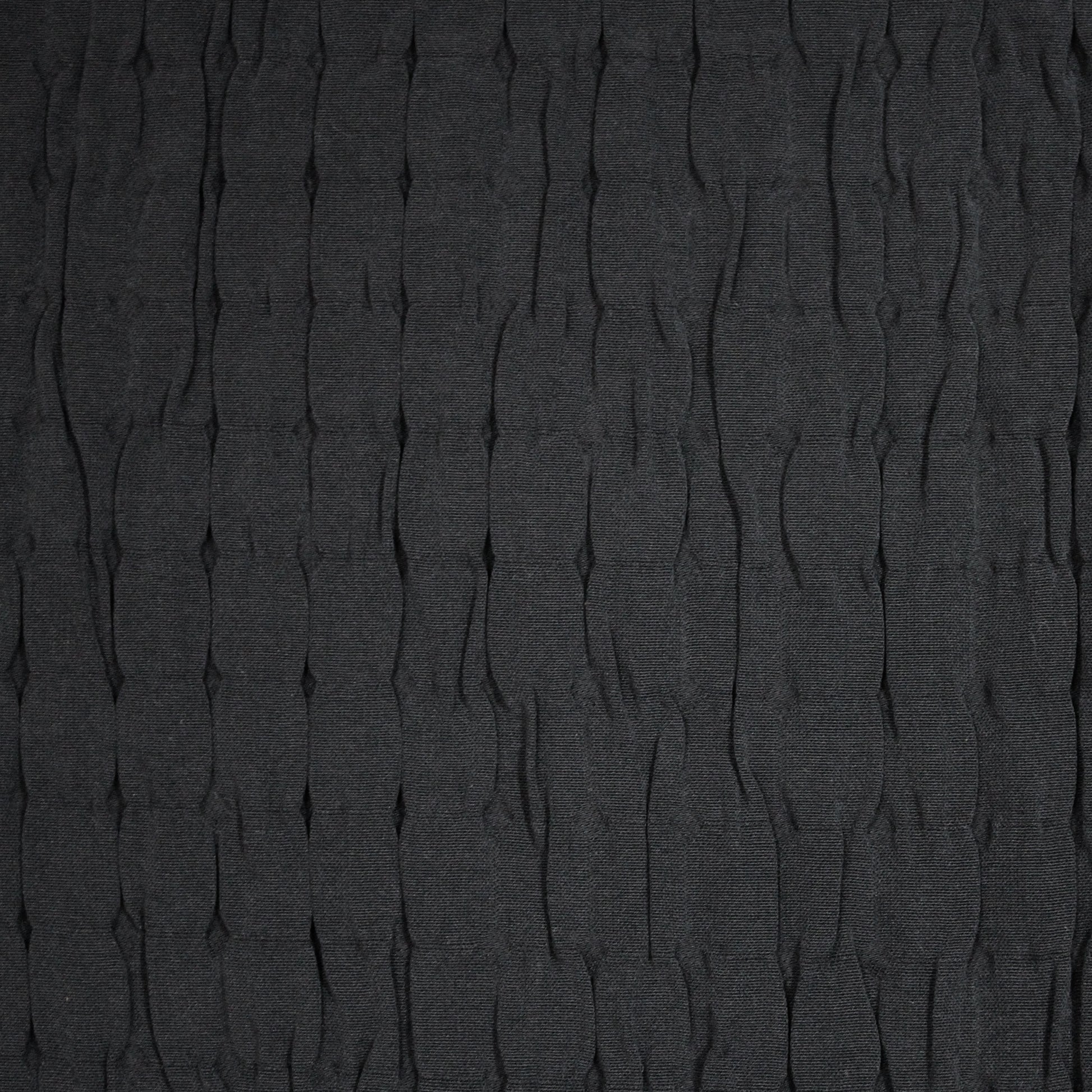 deadstock black shirred novelty woven