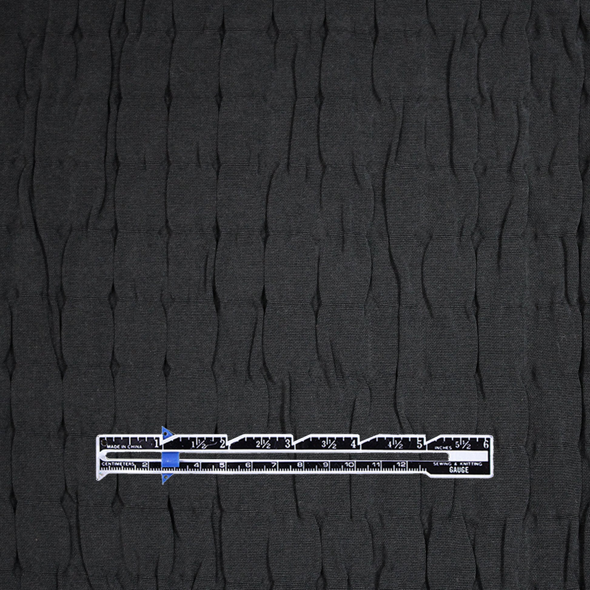 deadstock black shirred novelty woven