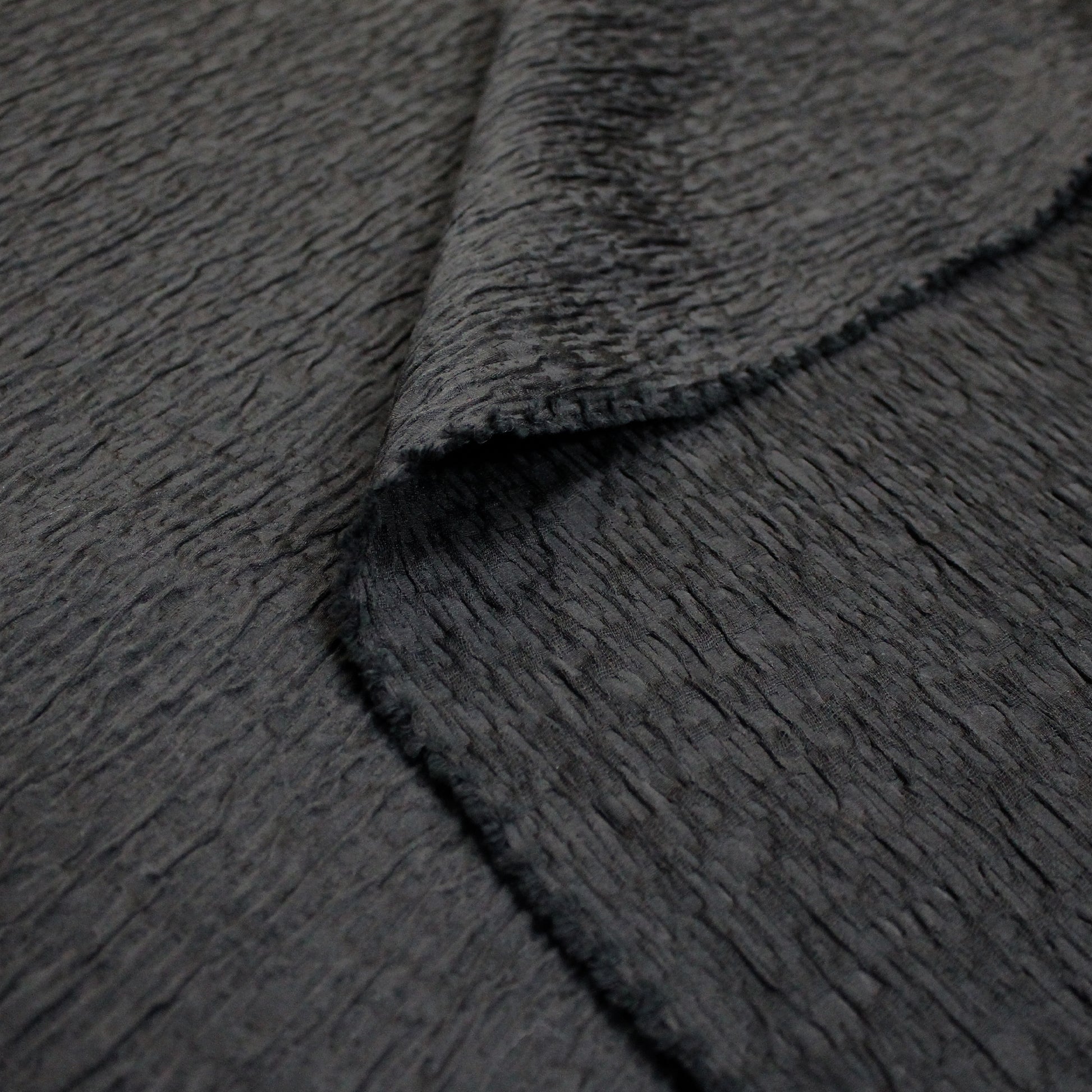 deadstock black textured novelty weave