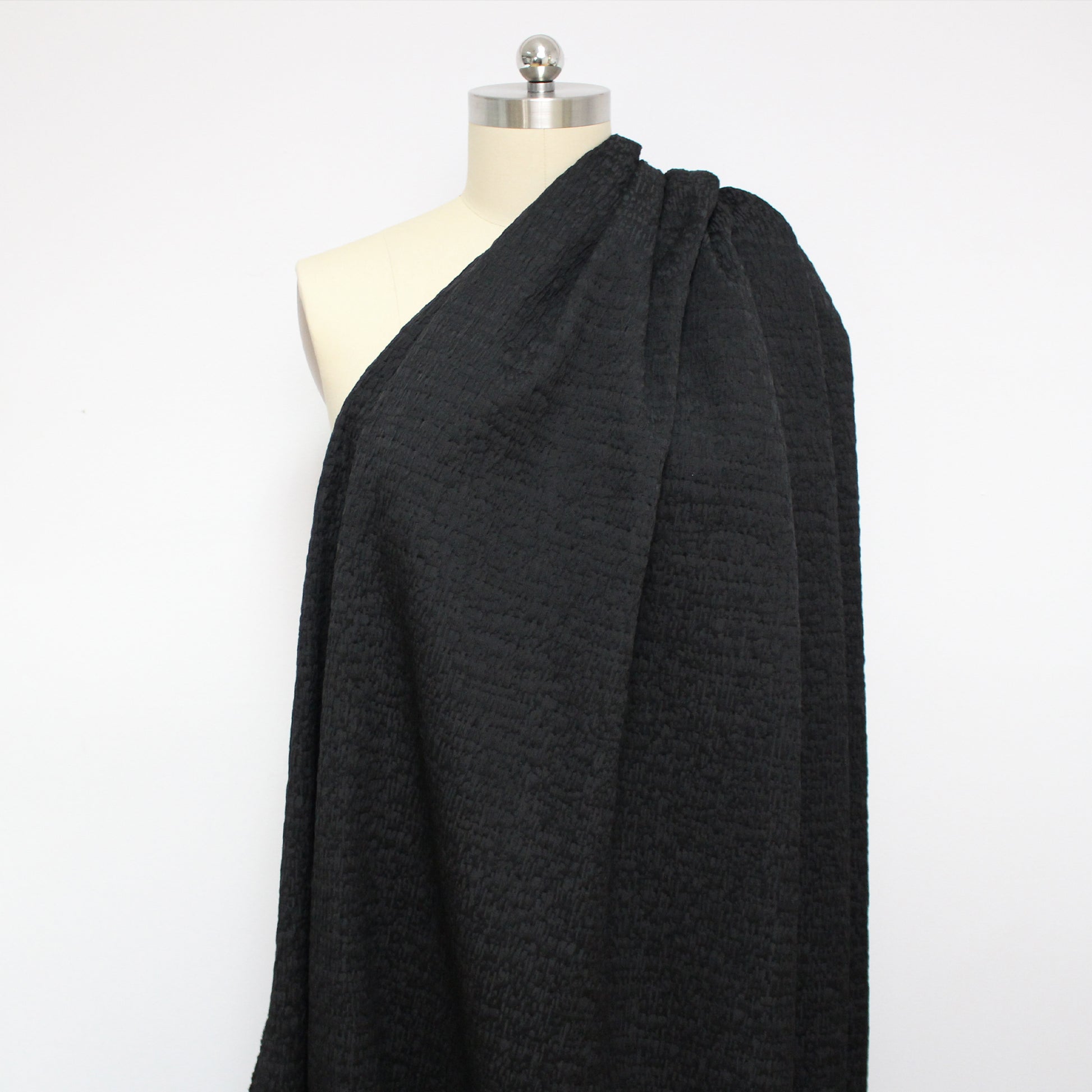 deadstock black textured novelty weave