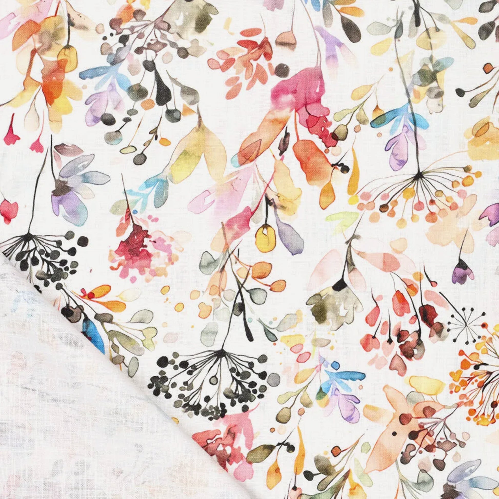 'rain garden' printed linen cotton blend