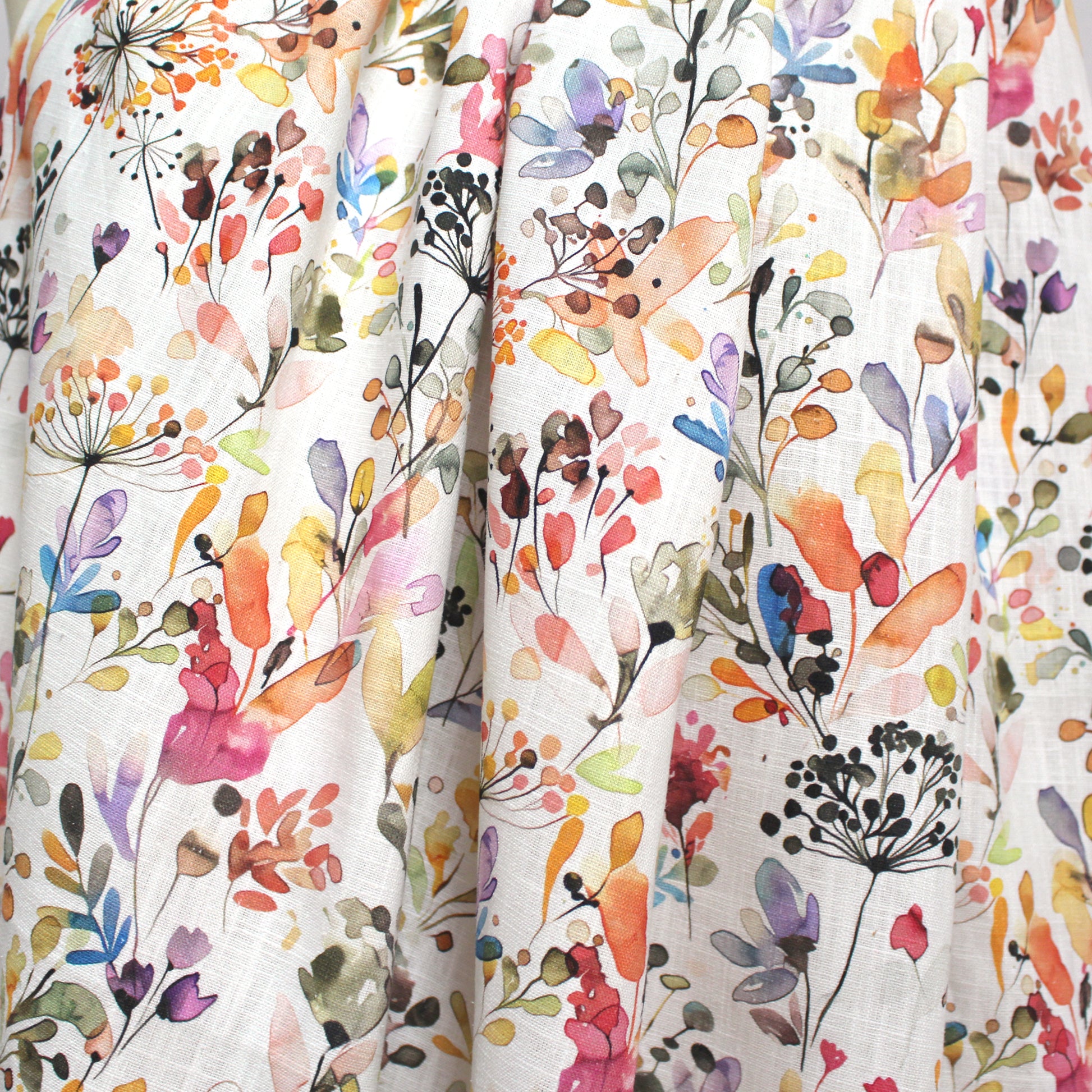 'rain garden' printed linen cotton blend