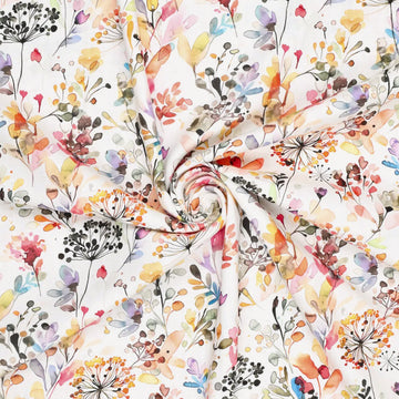 'rain garden' printed linen cotton blend