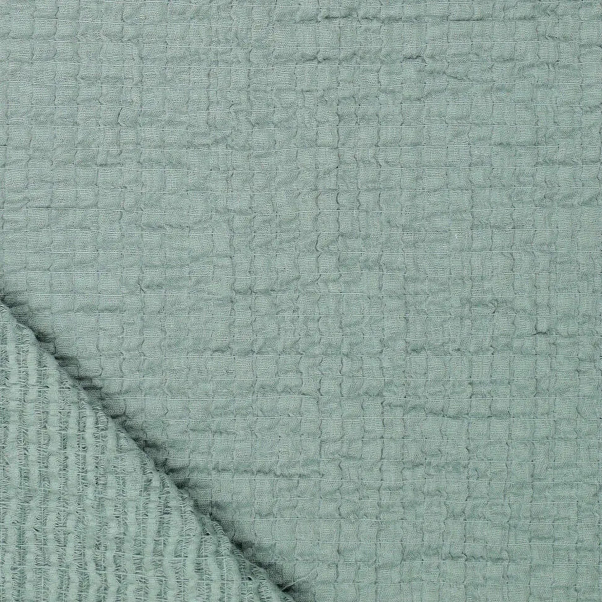 mousseline stretch cotton bubble gauze - seafoam green