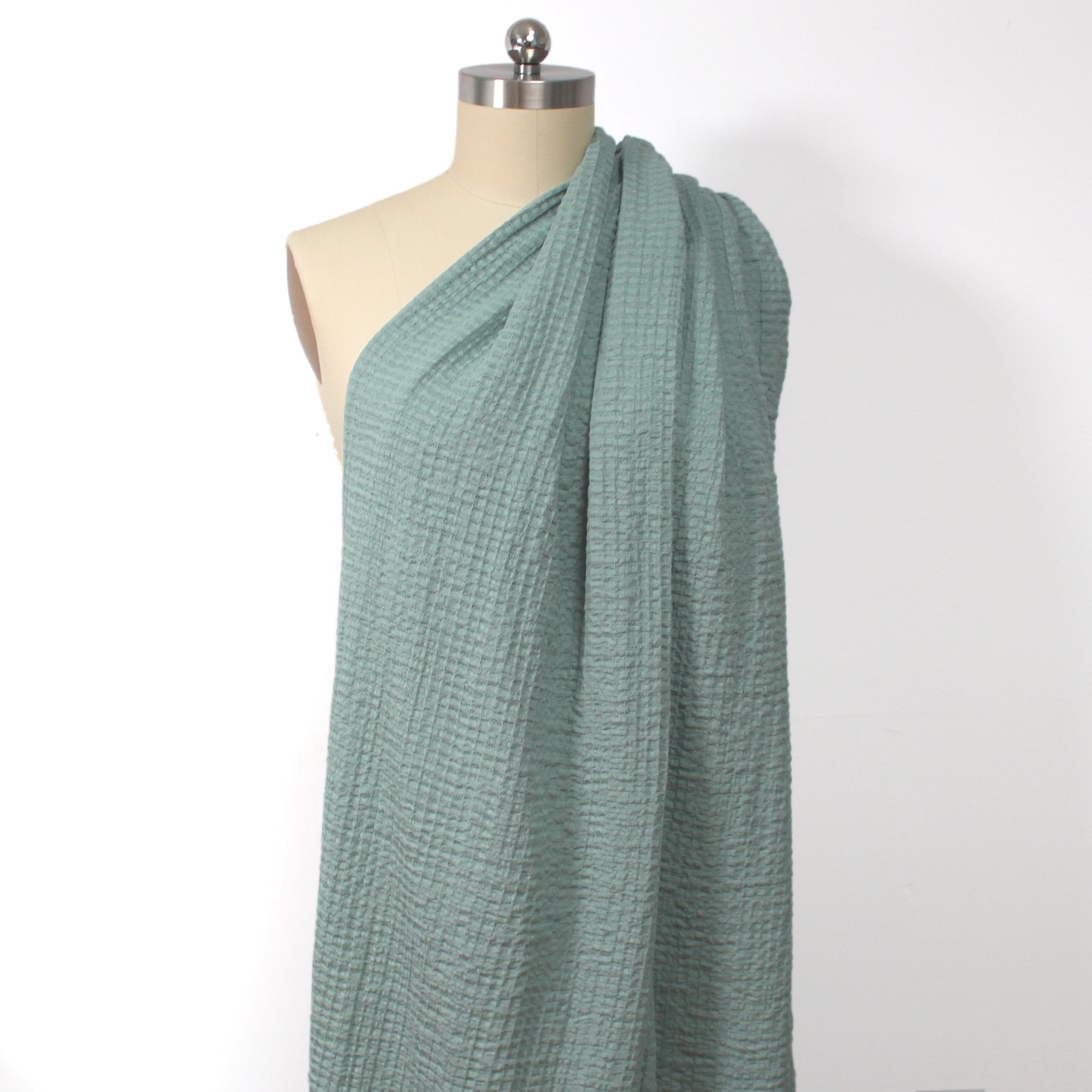 mousseline stretch cotton bubble gauze - seafoam green