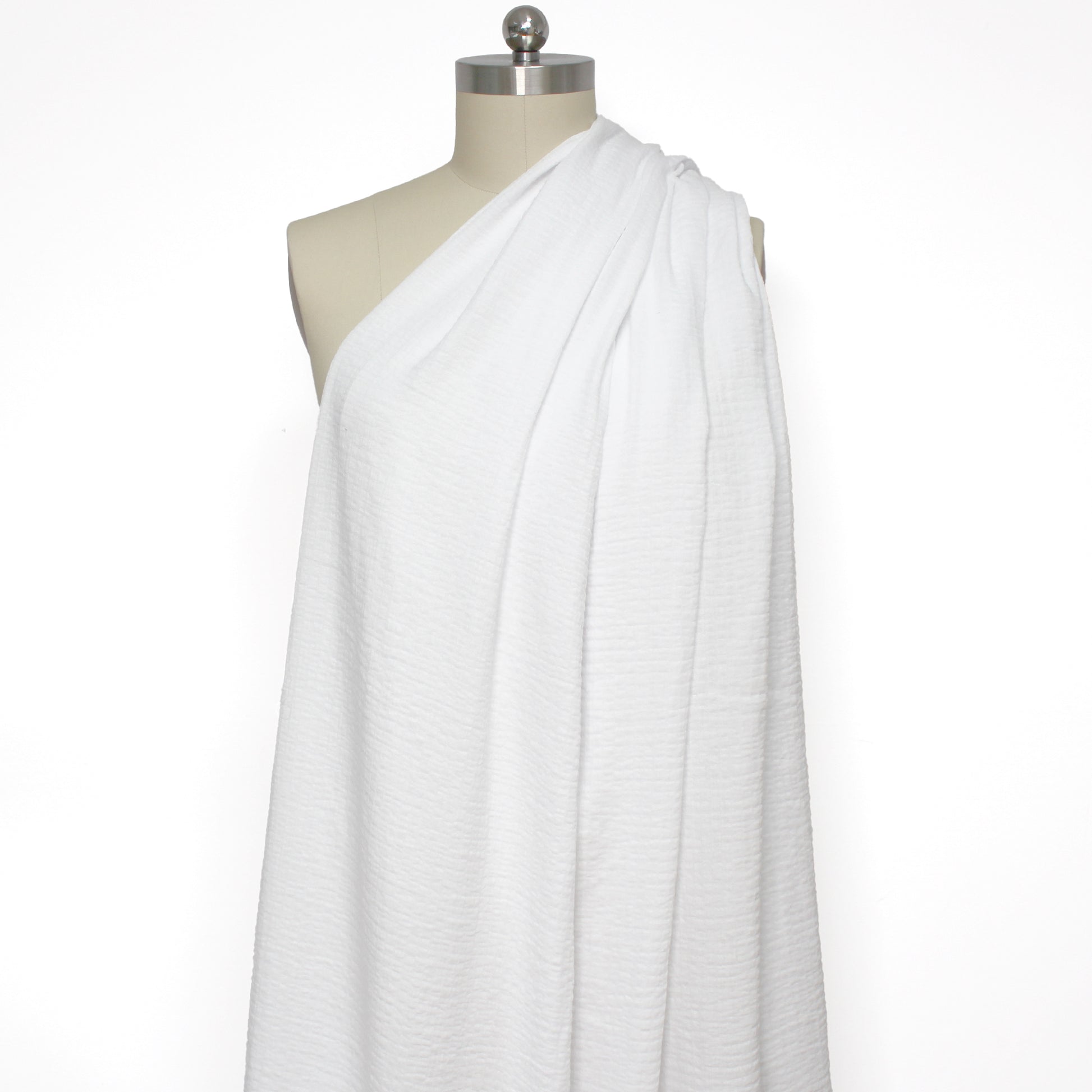 mousseline stretch cotton bubble gauze - white