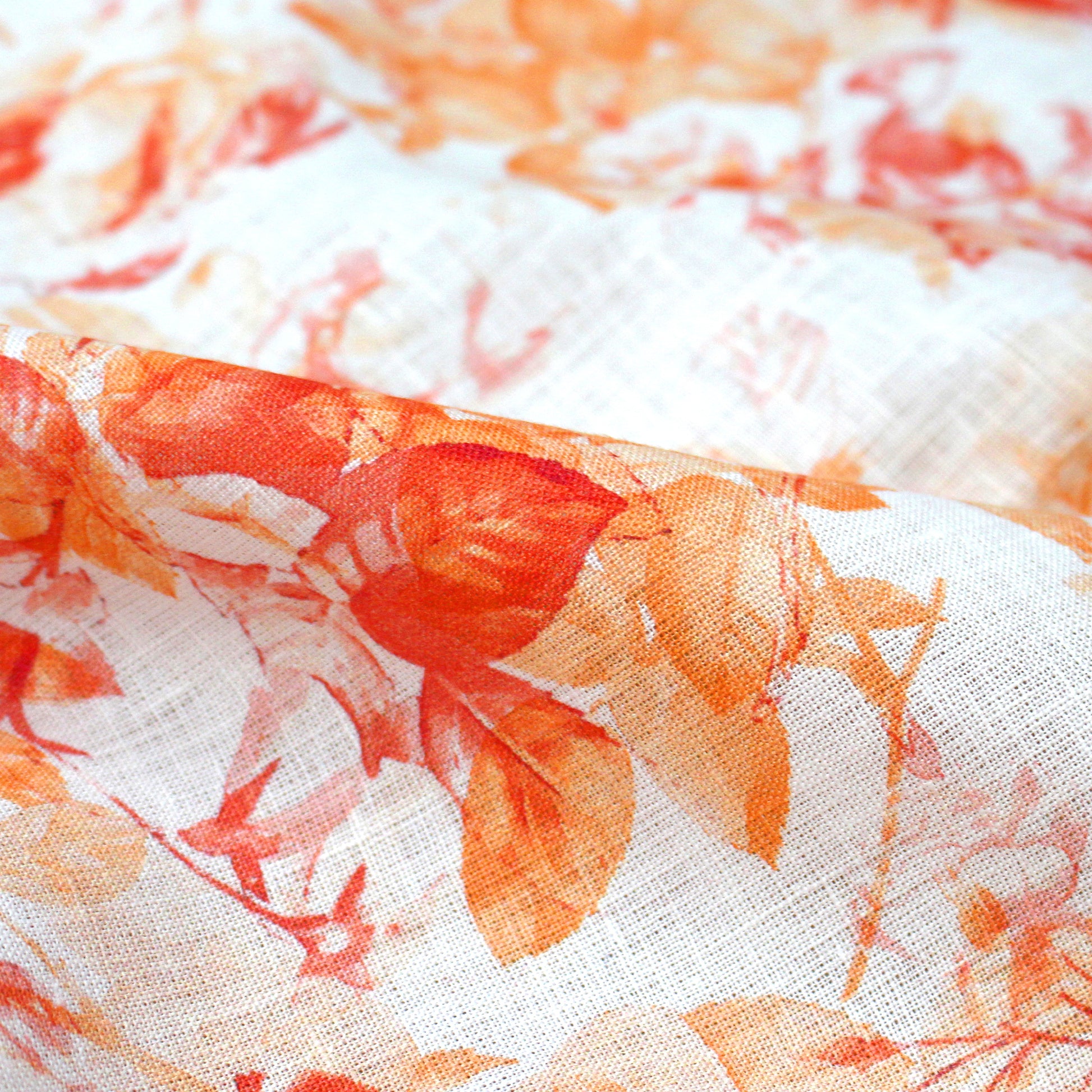 European 'sorbet petals' linen dressweight woven