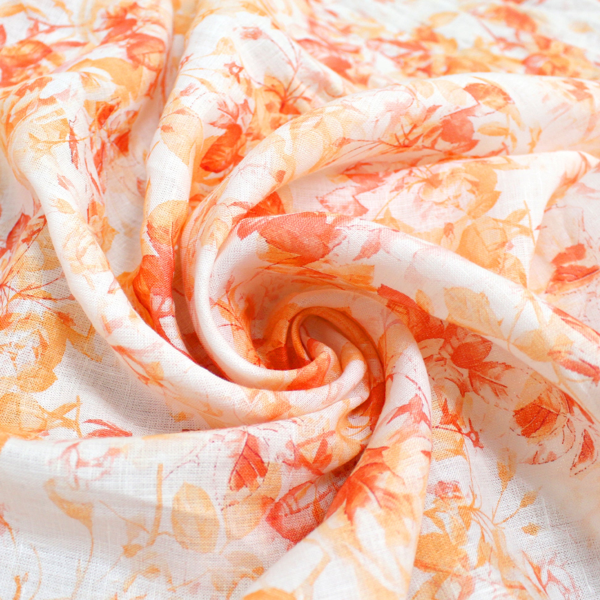 European 'sorbet petals' linen dressweight woven