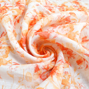 European 'sorbet petals' linen dressweight woven