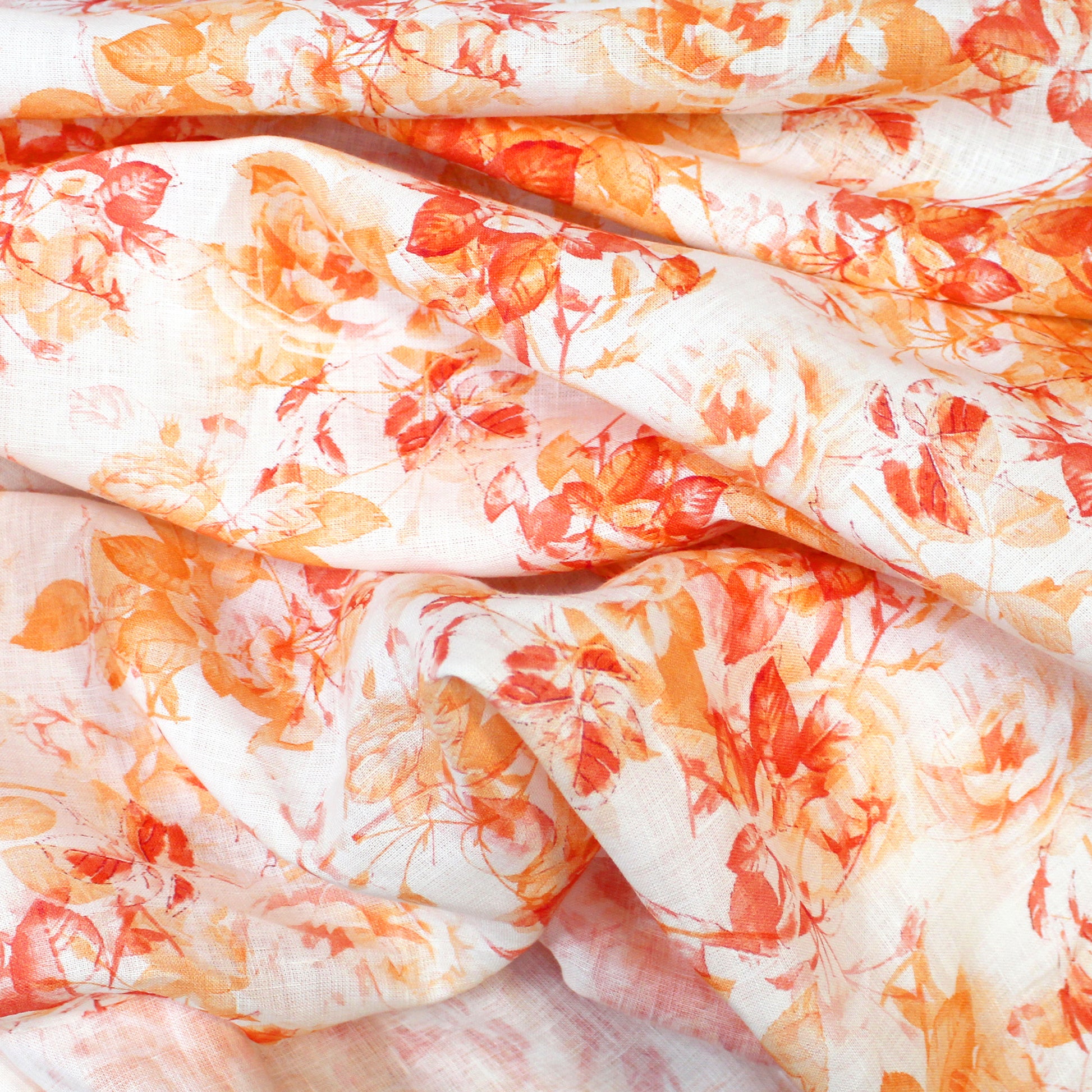 European 'sorbet petals' linen dressweight woven