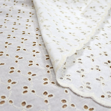 'rosemary' embroidered cotton eyelet - cream