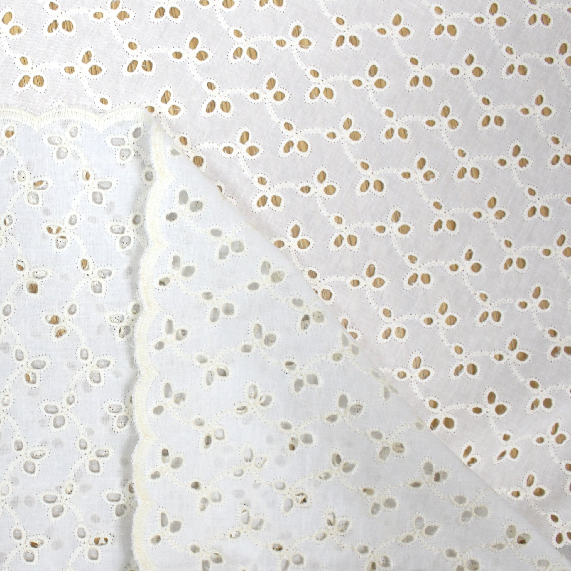 'rosemary' embroidered cotton eyelet - cream