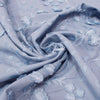 'zinnias' embroidered cotton voile - dusky blue