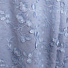 'zinnias' embroidered cotton voile - dusky blue