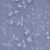 'zinnias' embroidered cotton voile - dusky blue